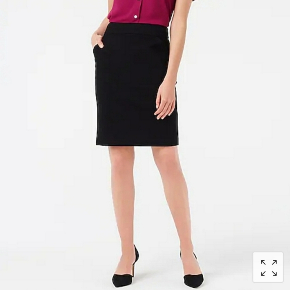 J.Crew The Pencil Skirt 100% All Cotton In Black 0